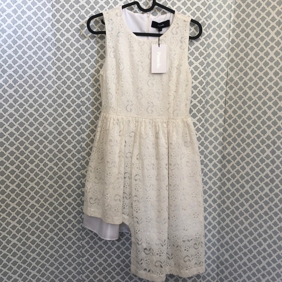 NWT pomelo white lace asymmetrical formal dress - Picture 2 of 5